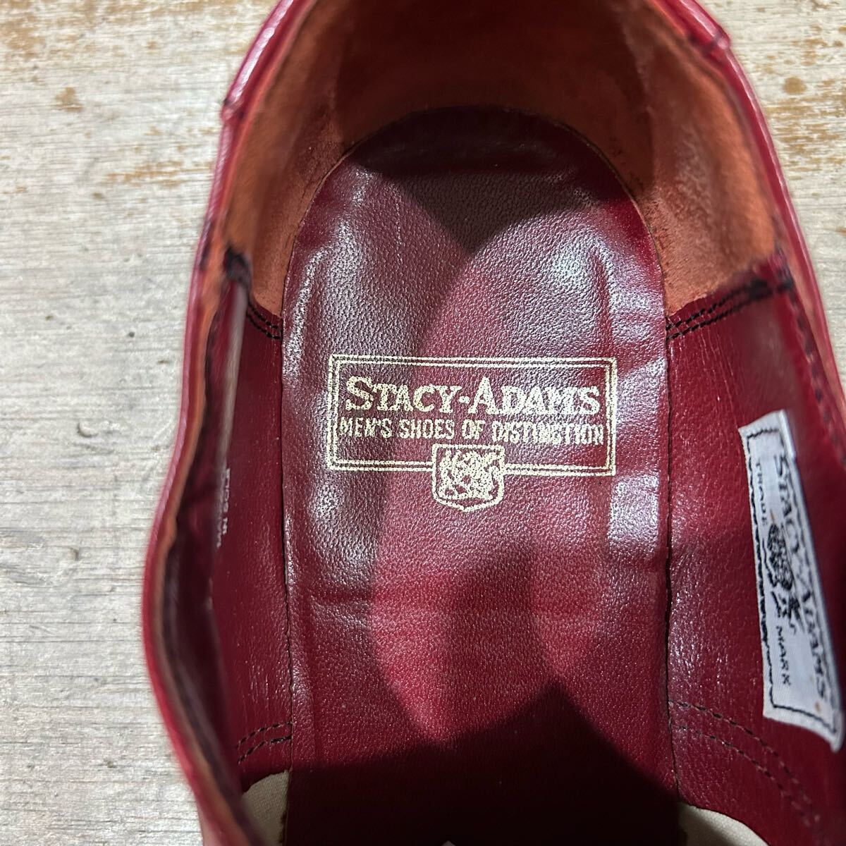 ヴィンテージステーシーアダムス革靴 希少赤10D モード 程度いいです_画像3