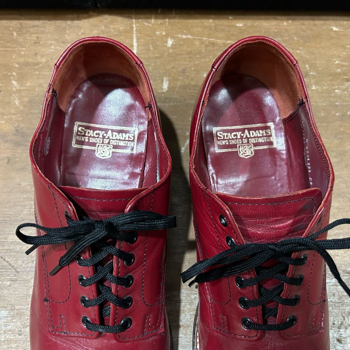 ヴィンテージステーシーアダムス革靴 希少赤10D モード 程度いいです_画像7