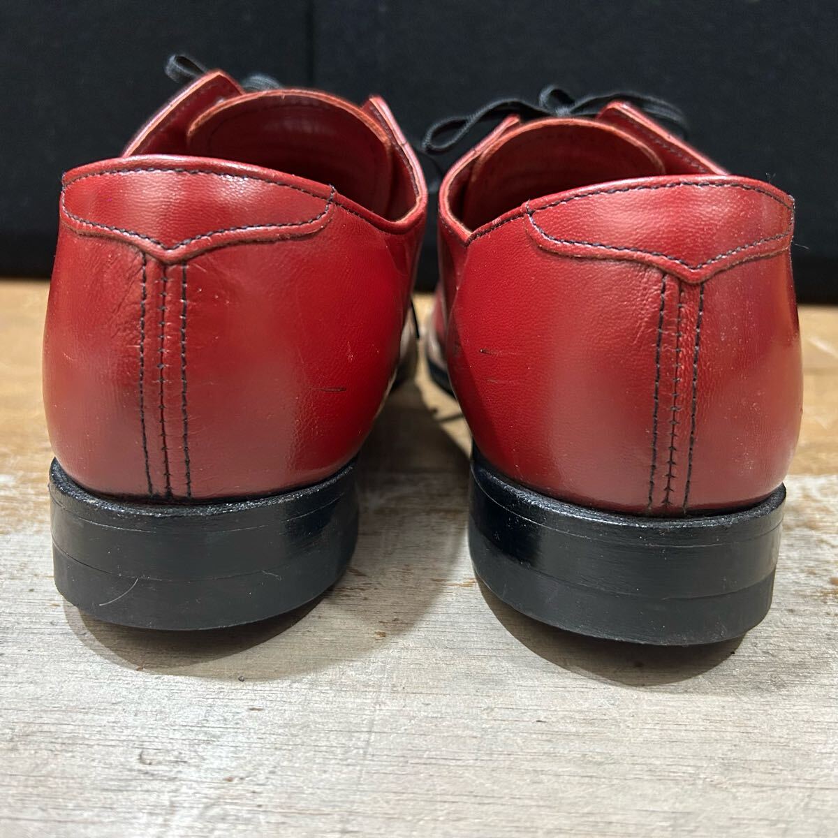 ヴィンテージステーシーアダムス革靴 希少赤10D モード 程度いいです_画像8