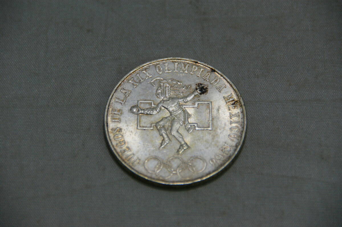 1968 год Mexico Olympic 25peso большой серебряная монета 
