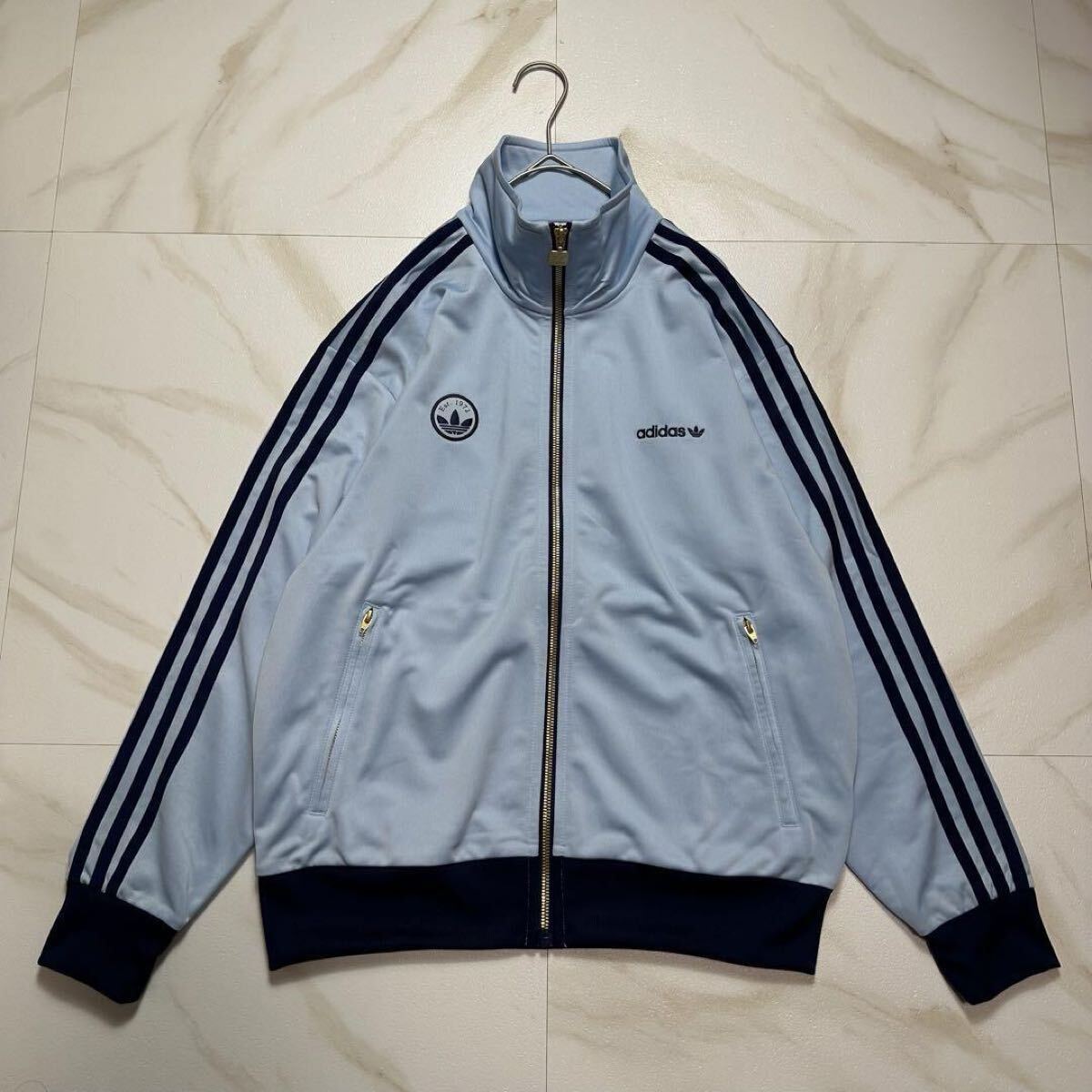 美品】adidasジャージ ファイヤーバード ライトブルー 紺 y2k XL 美品】adidasジャージ ファイヤーバード ライトブルー 紺 y2k XL