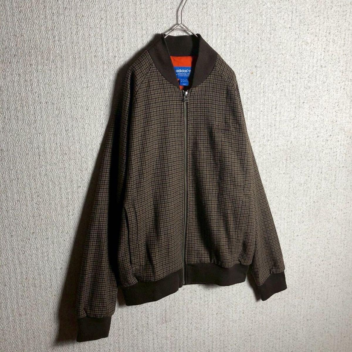 Adidasアディダス ブルゾン チェック ウールトラックジャケット