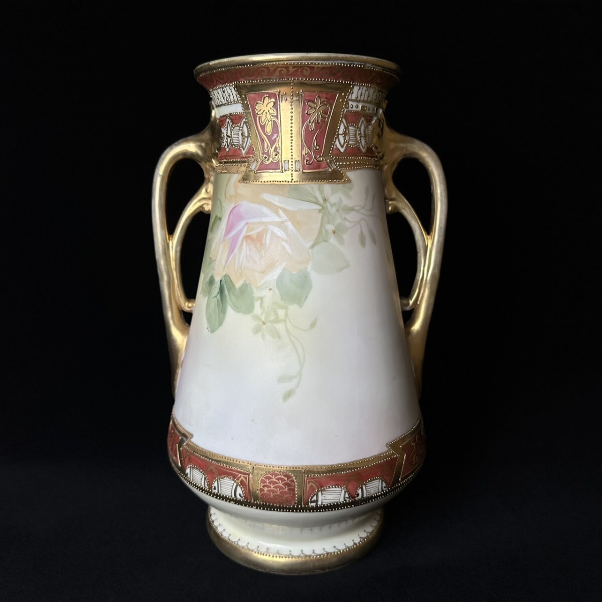 コレクター買取品 Noritake オールドノリタケ金彩 取手付花瓶 32 コレクター買取品 Noritake オールドノリタケ金彩 取手付花瓶 32