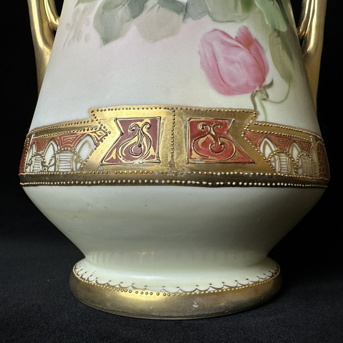コレクター買取品 Noritake オールドノリタケ金彩 取手付花瓶 32 コレクター買取品 Noritake オールドノリタケ金彩 取手付花瓶 32