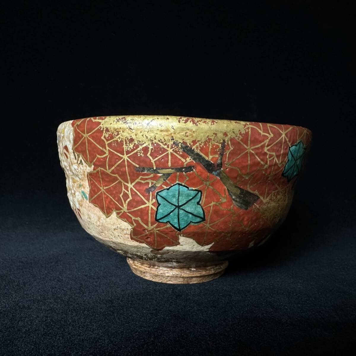 コレクター買取品 京焼 尾形乾山 造 乾山焼 色絵金彩紅葉 桜花 コレクター買取品 京焼 尾形乾山 造 乾山焼 色絵金彩紅葉 桜花