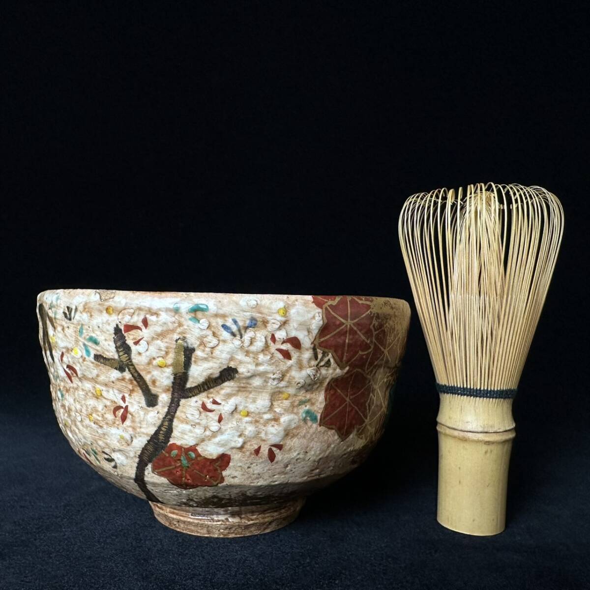 コレクター買取品 京焼 尾形乾山 造 乾山焼 色絵金彩紅葉 桜花 コレクター買取品 京焼 尾形乾山 造 乾山焼 色絵金彩紅葉 桜花