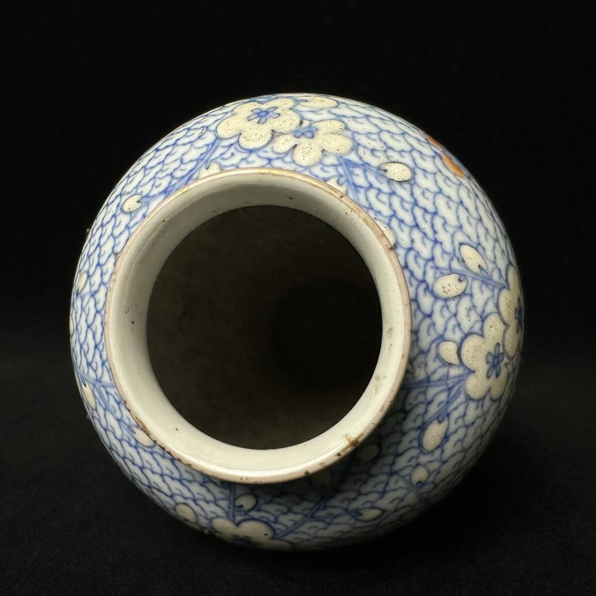 コレクター買取品 有田焼 深川製磁 明治時代 染錦花紋花瓶 18.5 コレクター買取品 有田焼 深川製磁 明治時代 染錦花紋花瓶 18.5