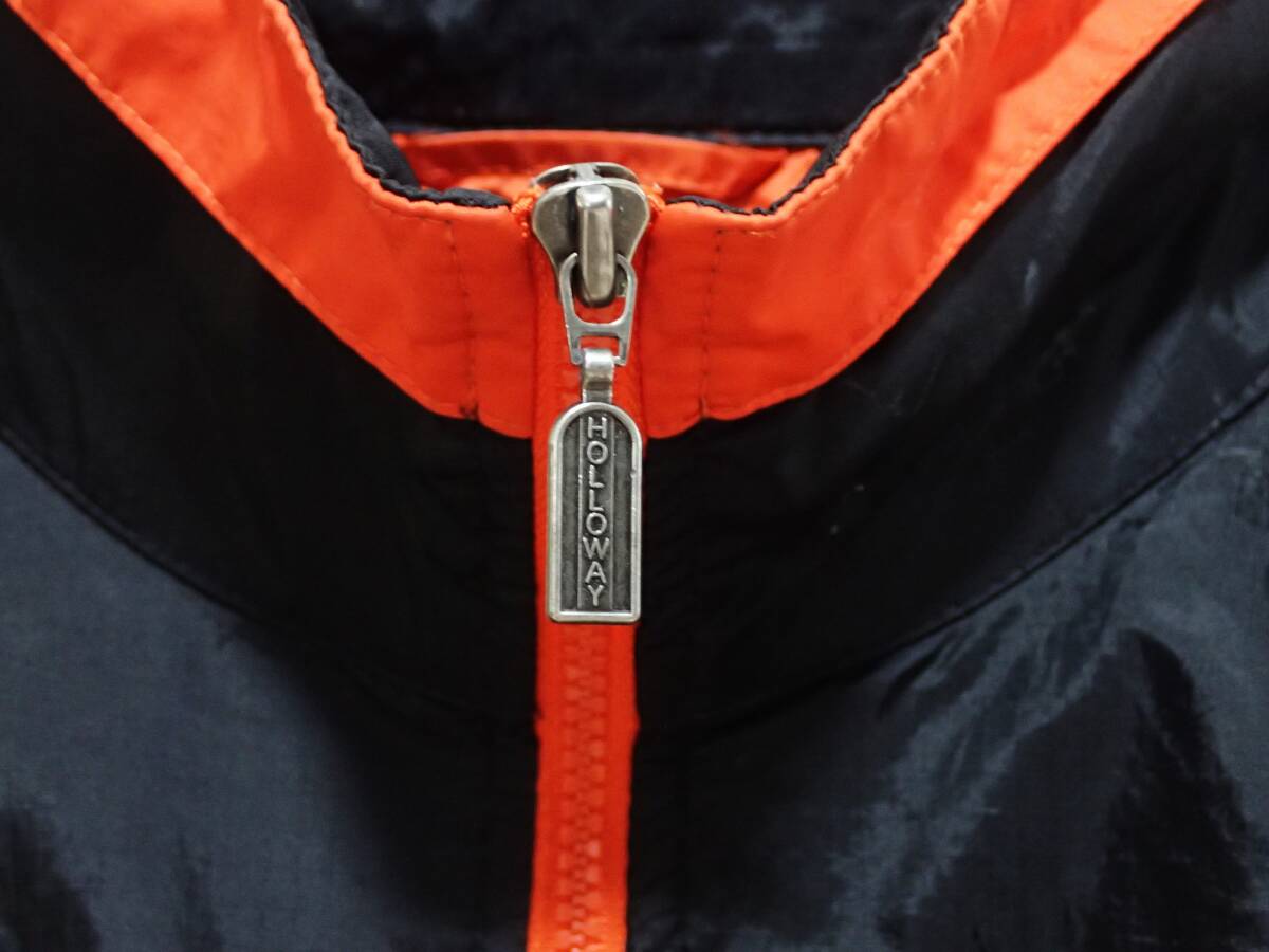 ☆Holloway　☆アウトドアウエア　☆フード付き　☆ウインドブレーカー　☆ナイロンジャケット　☆オレンジ×ブラック　☆メンズ　☆L