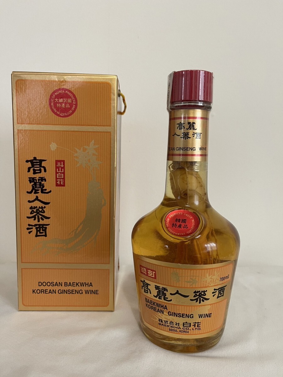 高麗人参酒 700ml 未開封 朝鮮人参酒 斗山白花(香草、薬草 高麗人参酒 700ml 未開封 朝鮮人参酒 斗山白花(香草、薬草