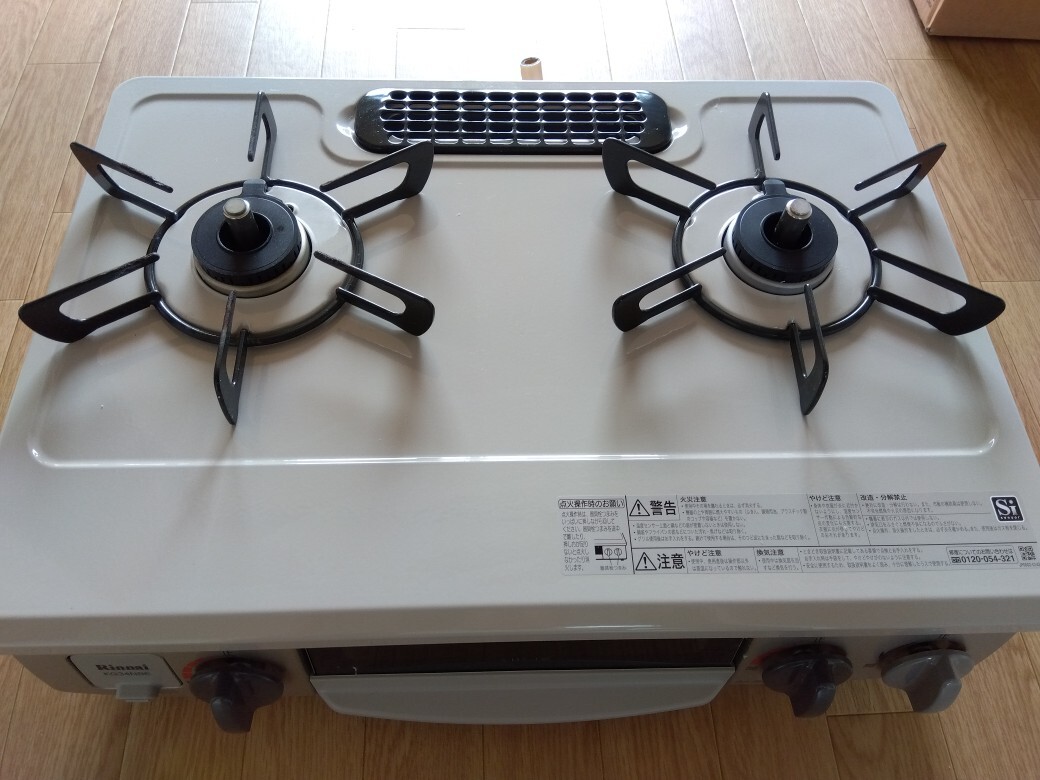 リンナイガスコンロ 都市ガス 右強火力 中古美品 KG34NBER(ガス リンナイガスコンロ 都市ガス 右強火力 中古美品 KG34NBER(ガス