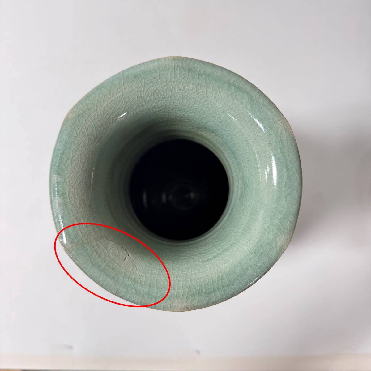 【62464Q】天馬窯 土仙作 花瓶 壺 青磁 草花文 花器 花入 花生 華道具 茶道具 骨董 アンティーク 在り 経年保管品 現(xiàn)狀品