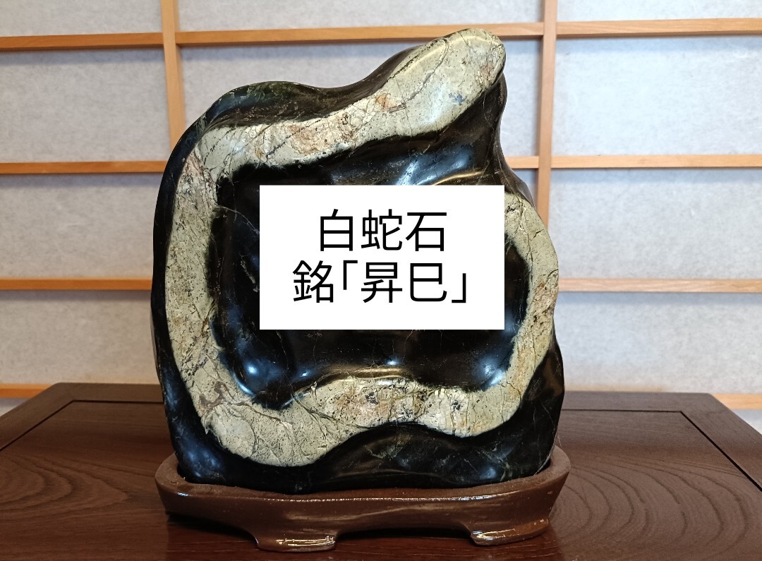 銘【昇巳】〜白蛇石☆縁起物☆干支〜鑑賞石 観賞石 水石 盆石 銘【昇巳】〜白蛇石☆縁起物☆干支〜鑑賞石 観賞石 水石 盆石