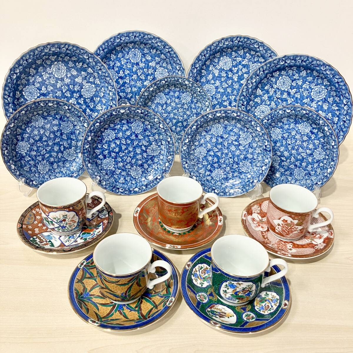 蘇さ(TKY122) 和食器 おまとめ たち吉 プレート 青藍窯 金彩 蘇さ(TKY122) 和食器 おまとめ たち吉 プレート 青藍窯 金彩