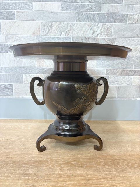 K7373◇ 唐銅 薄端 龍虎 花器 花瓶 本漆塗 尺1薄端 元箱入り K7373◇ 唐銅 薄端 龍虎 花器 花瓶 本漆塗 尺1薄端 元箱入り