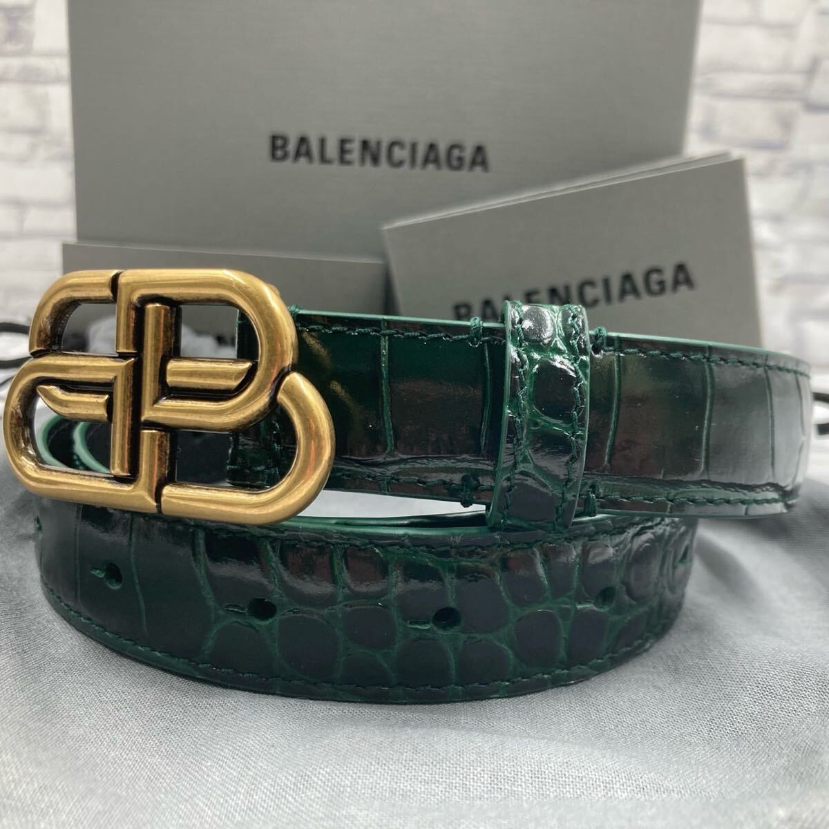 極美品/付属完備 BALENCIAGA バレンシアガ ナローベルト BBロゴ 極美品/付属完備 BALENCIAGA バレンシアガ ナローベルト BBロゴ