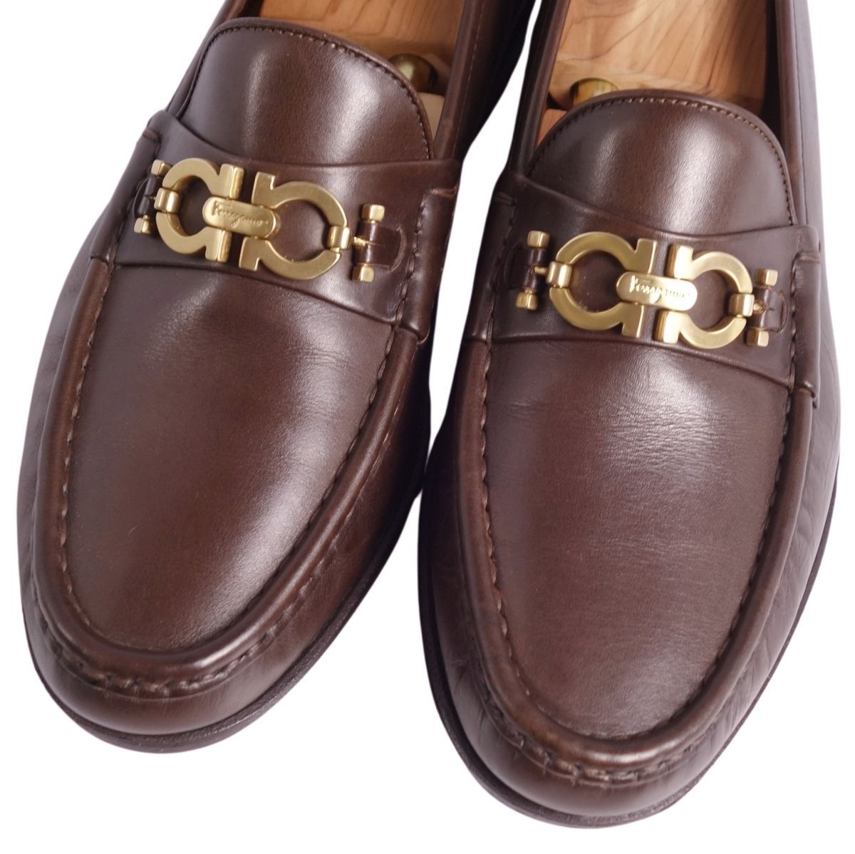  Salvatore Ferragamo Salvatore Ferragamo Loafer мокасины gun chi-ni кожа мужской 8EE(26cm) Brown ce03oo-rm10e29910