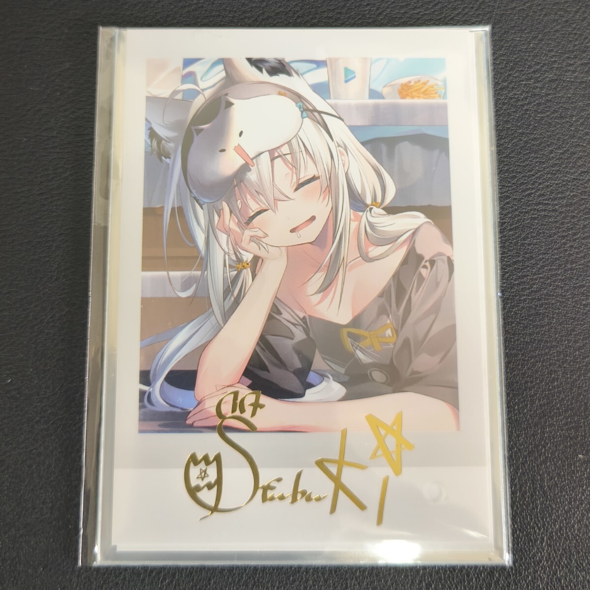 白上フブキ 誕生日記念2023 箔押し複製サイン入り チェキ風 白上フブキ 誕生日記念2023 箔押し複製サイン入り チェキ風
