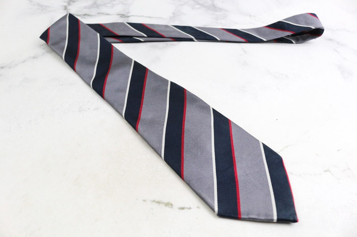 ビームスハート ブランド ネクタイ ストライプ柄 シルク PO メンズ グレー BEAMS HEART