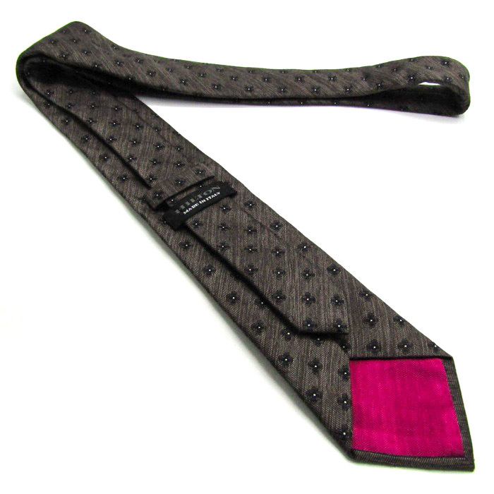 ヒルトン ブランド ネクタイ 花柄 小紋柄 コットン ウール シルク イタリア制 PO メンズ ブラウン HILTON