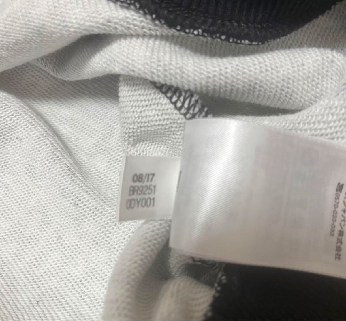 adidas アディダス モックネック トレーナー スウェット L 長袖 総柄 モノグラム ワンポイントロゴ 刺繍 トレフォイル プルオーバー 短丈