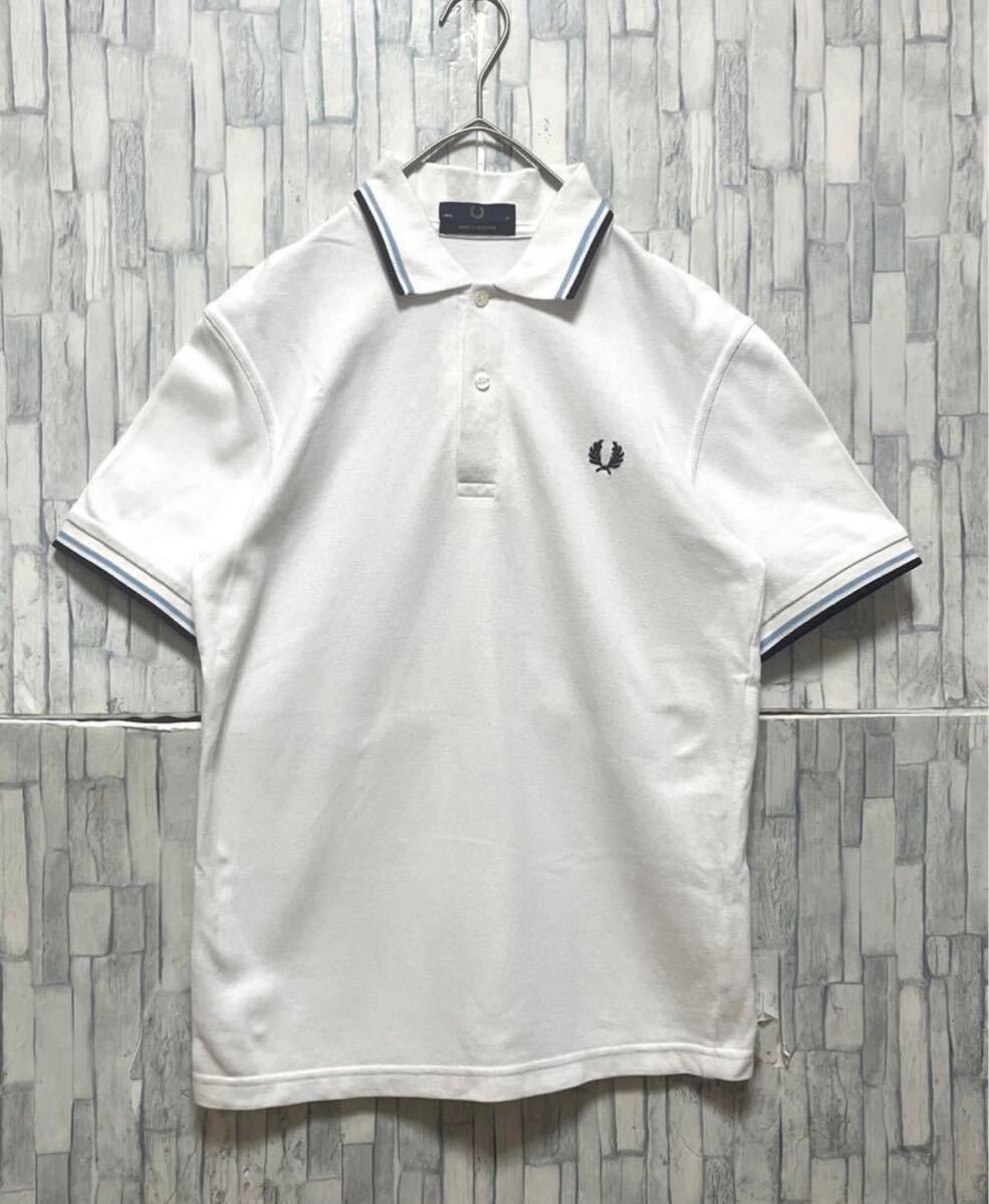 FRED PERRY フレッドペリー ワンポイントロゴ 刺繍 ポロシャツ M FRED PERRY フレッドペリー ワンポイントロゴ 刺繍 ポロシャツ M