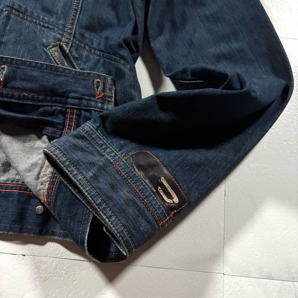 希少/Lサイズ○DIESEL ディーゼル 襟レザー切替 デニム 希少/Lサイズ○DIESEL ディーゼル 襟レザー切替 デニム