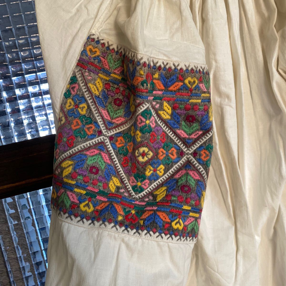 ウクライナ 豪華刺繍ワンピース ヴィンテージ ソロチカ 綿