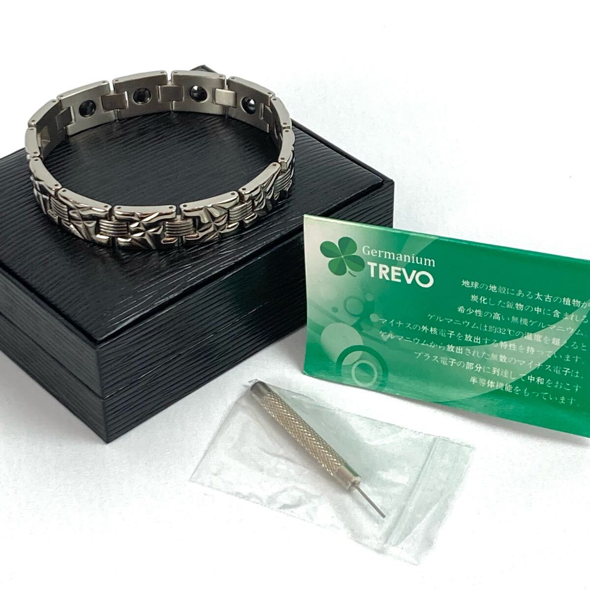 TREVO ゲルマニウム ブレスレット シルバーカラー アクセサリー