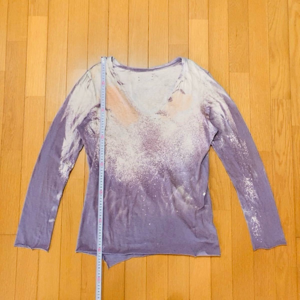 タグ美品 IF SIX WAS NINE パープル Vネック 長袖 Tシャツ 2 タグ美品 IF SIX WAS NINE パープル Vネック 長袖 Tシャツ 2