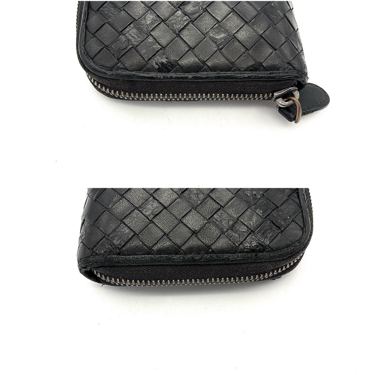 最高級(jí)◆BOTTEGA VENETA ボッテガヴェネタ 長財(cái)布 ロングウォレット イントレチャート パイソン エキゾチック ブラック