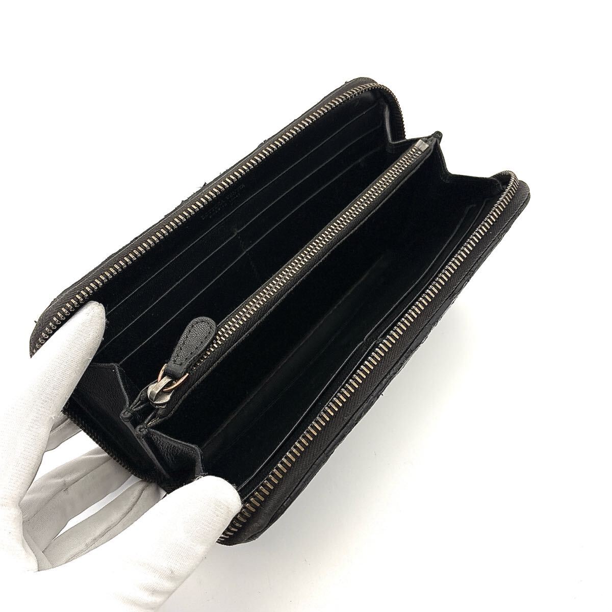 最高級(jí)◆BOTTEGA VENETA ボッテガヴェネタ 長財(cái)布 ロングウォレット イントレチャート パイソン エキゾチック ブラック