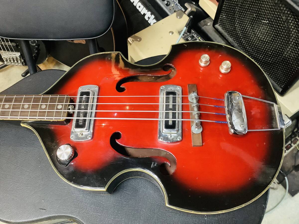 ジャパンヴィンテージ　貴重なTEISCO FB-2 70年代テスコ　バイオリンベース　レトロな風合いのベースギター