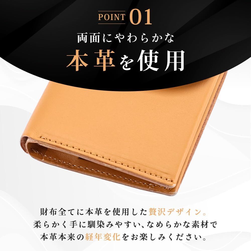 [aries trade] 財(cái)布 メンズ 2つ折り 本革 レザー ミニ 二つ折りコンパクト 自社制品です！