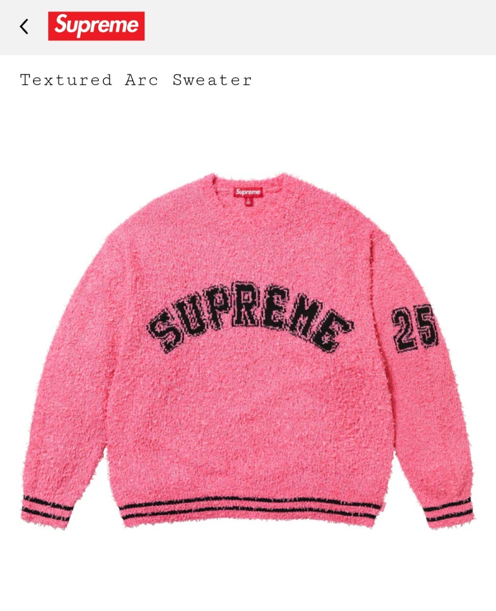 新品 25SS Mサイズ Supreme Textured Arc Sweater Pink 新品 25SS Mサイズ Supreme Textured Arc Sweater Pink