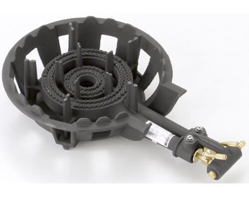 未開(kāi)封★業(yè)務(wù)用鋳物ガスコンロ2重LP（プロパン）