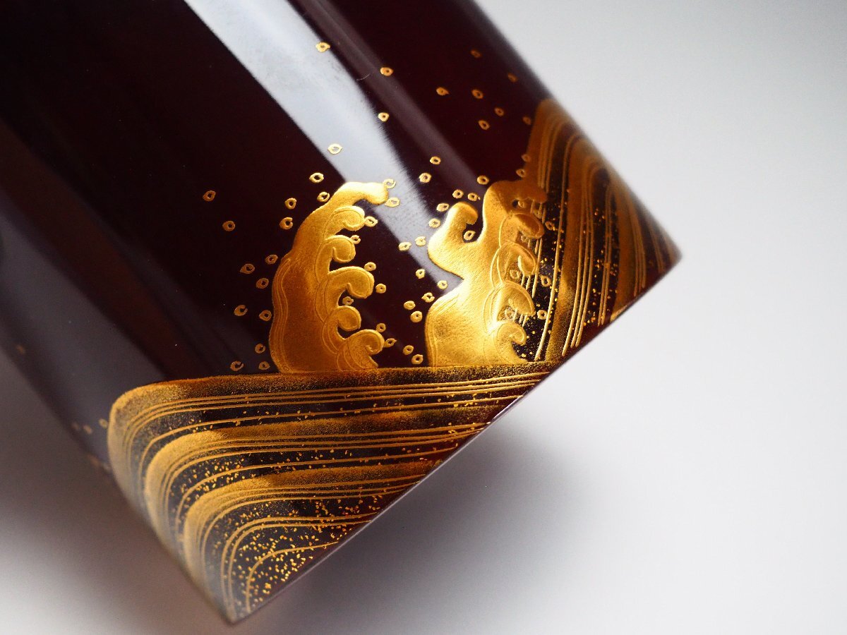治】『中村宗悦』作 円能斎好 汐汲波蒔絵 茶器☆共箱 (検索:棗 治】『中村宗悦』作 円能斎好 汐汲波蒔絵 茶器☆共箱 (検索:棗