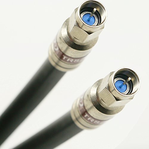 PHAT SATELLITE - 強化トライシールド 直接埋設 RG11 投光同軸ケーブル ウェザーシール 真鍮Fコネクタ 14AWG 75