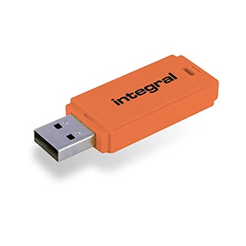 一体型ネオン128GB USB 2.0フラッシュドライブ - オレンジ 一体型ネオン128GB USB 2.0フラッシュドライブ - オレンジ (shin