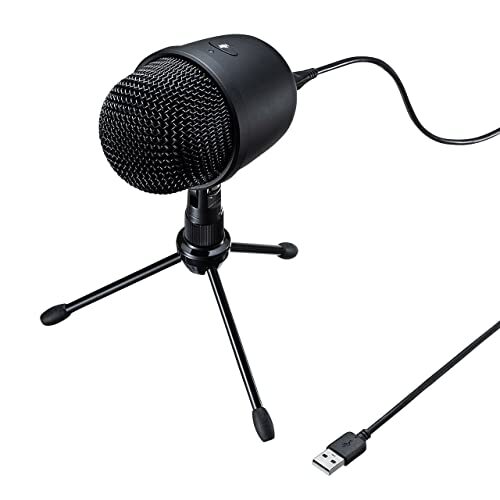  Sanwa Supply запись USB микрофонная стойка имеется одиночный один направленность Skype соответствует игра реальный ./ анимация сотрудничество MM-MCU04BK (shin