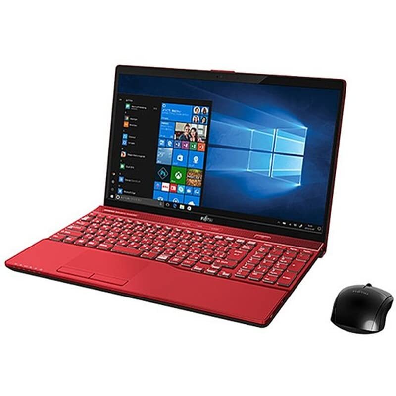富士通 15.6型ノートパソコン FMV LIFEBOOK AH53/D1 ガーネットレッド（Core i7/メモリ 8GB/HDD 1TB/Office H＆B 2019(中古品)　(shin