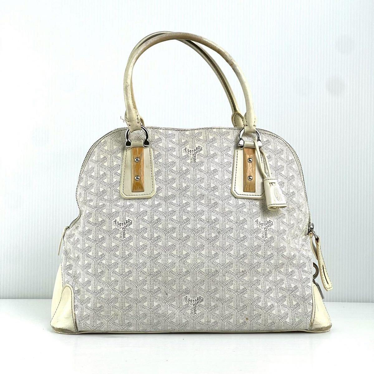 GOYARD ゴヤール トートバッグ ハンド レザー ミニボストン 白 GOYARD ゴヤール トートバッグ ハンド レザー ミニボストン 白