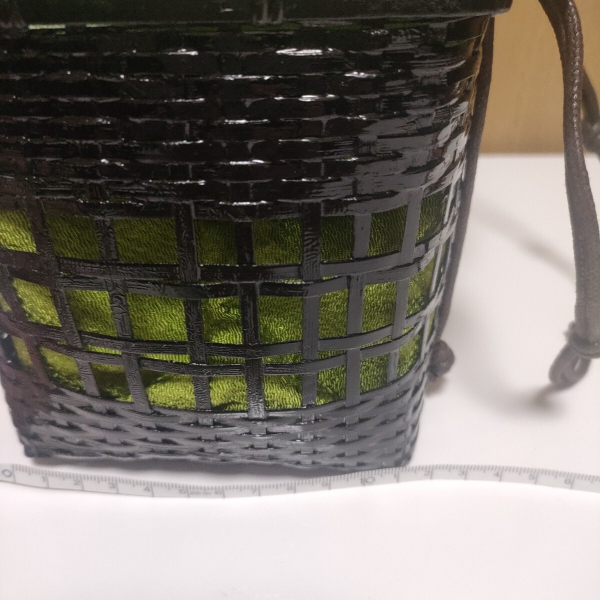 未使用　保管品　カゴバッグ　籠　籐　浴衣　著物　和裝　和裝小物　竹　巾著