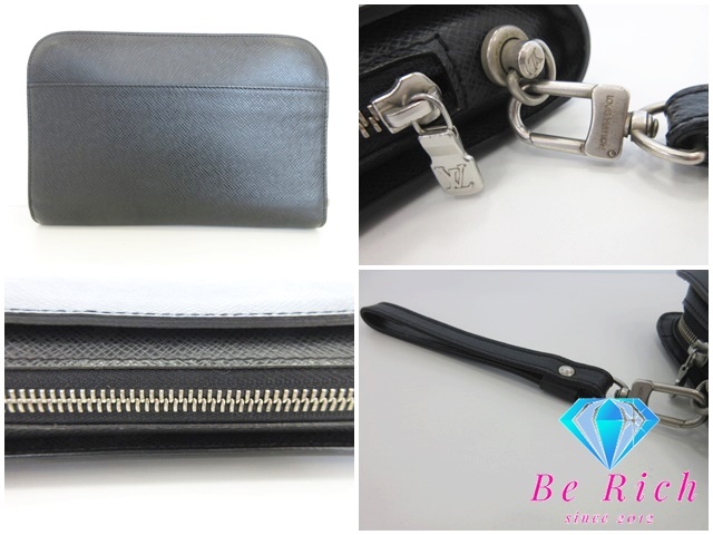 ルイ ヴィトン LOUIS VUITTON タイガ バイカル M30182 黒 ブラック レザー ロゴ セカンドバッグ【中古】【送料無料】 bk8448_画像5