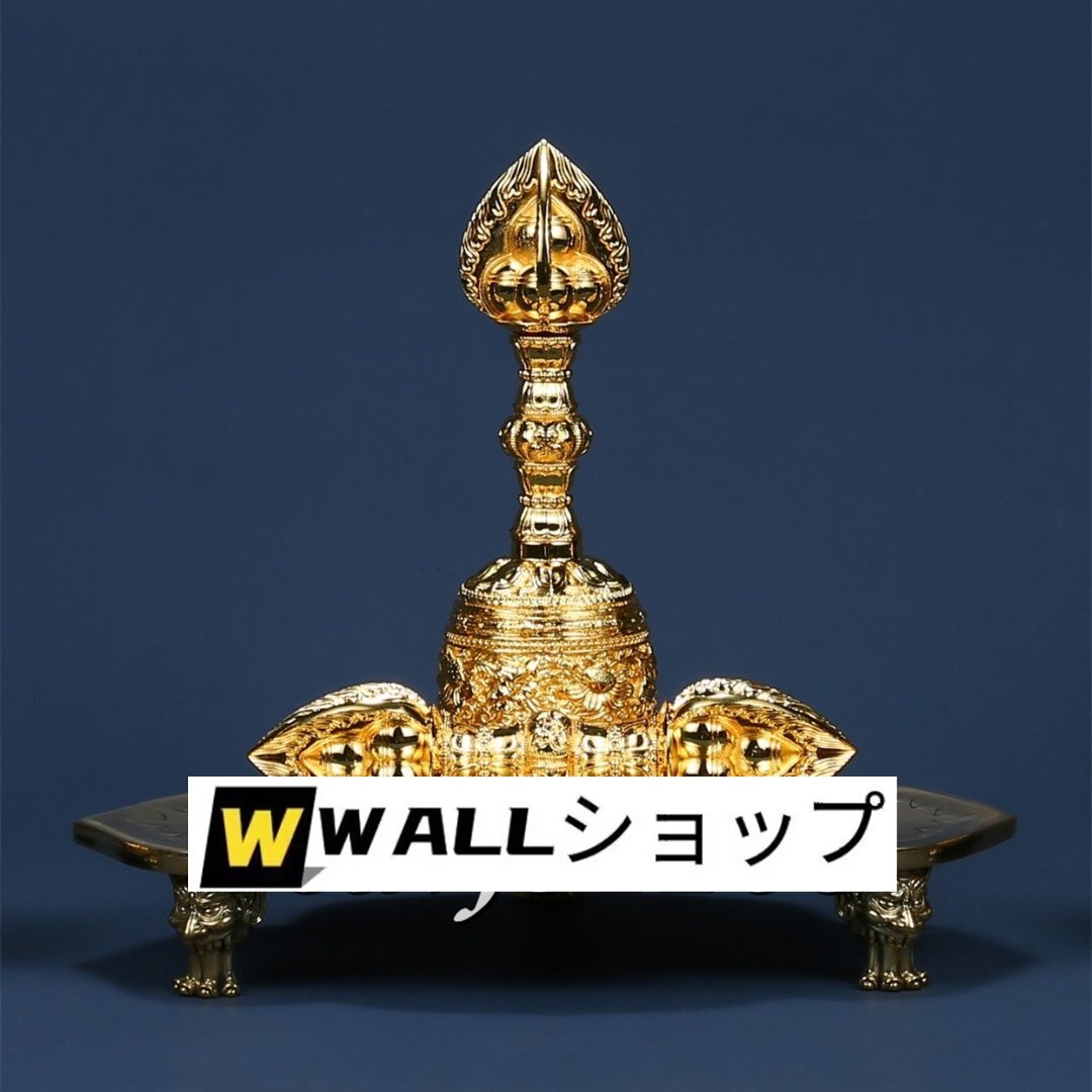 極上品 真言宗 金剛杵 宝珠杵 仏教工芸品 真鍮製 24K 金メッキ 極上品 真言宗 金剛杵 宝珠杵 仏教工芸品 真鍮製 24K 金メッキ