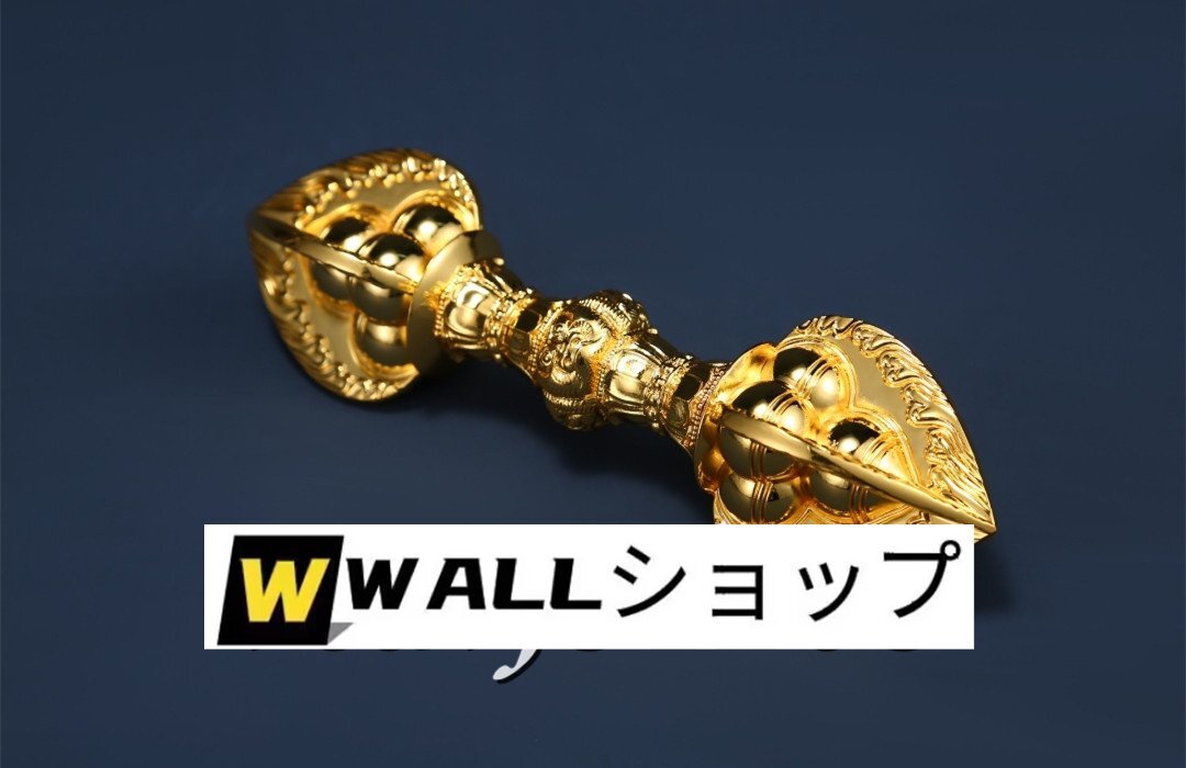 極上品 真言宗 金剛杵 宝珠杵 仏教工芸品 真鍮製 24K 金メッキ 極上品 真言宗 金剛杵 宝珠杵 仏教工芸品 真鍮製 24K 金メッキ