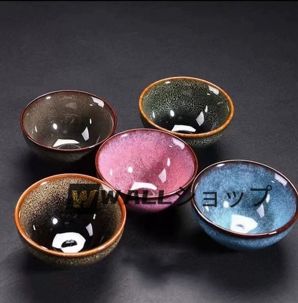 極美品☆5本セット 建窯盞 窯変釉 天目釉 茶道具 茶碗 曜変天目 極美品☆5本セット 建窯盞 窯変釉 天目釉 茶道具 茶碗 曜変天目