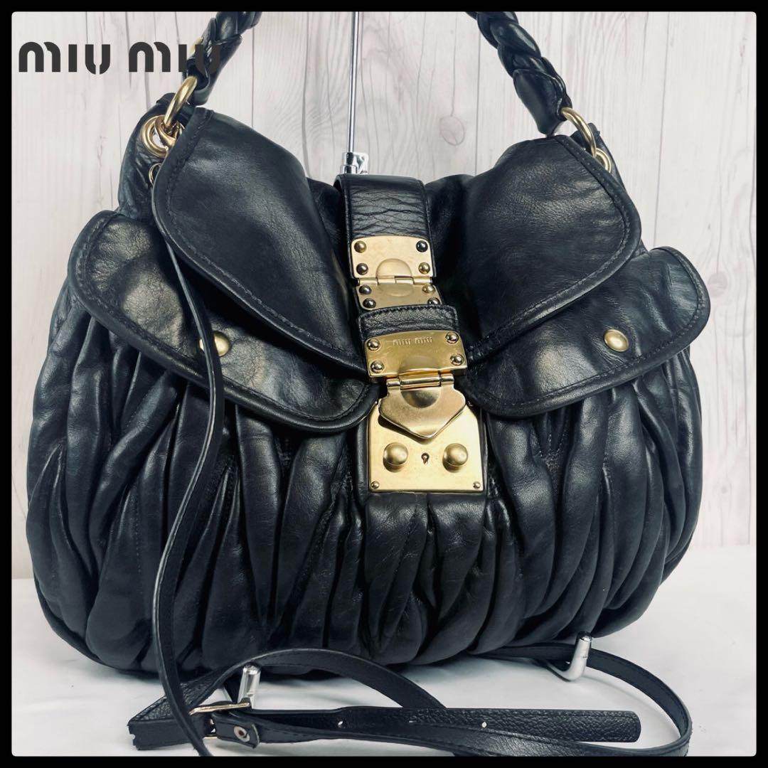 美品 miumiu ミュウミュウ ハンドバッグ マテラッセ バッグ 美品 miumiu ミュウミュウ ハンドバッグ マテラッセ バッグ