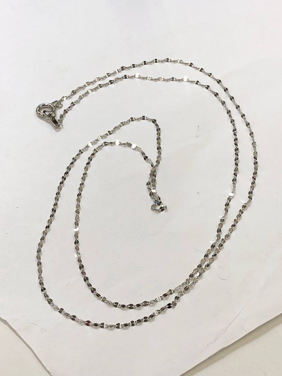Pt850 プラチナ 50cm ペタルチェーンネックレス シンプル Pt850 プラチナ 50cm ペタルチェーンネックレス シンプル