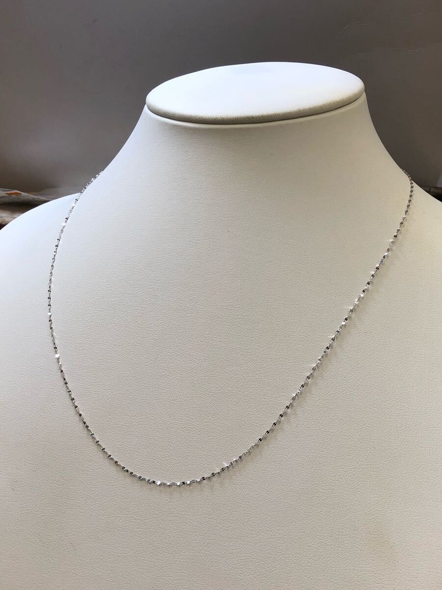 Pt850 プラチナ 50cm ペタルチェーンネックレス シンプル Pt850 プラチナ 50cm ペタルチェーンネックレス シンプル