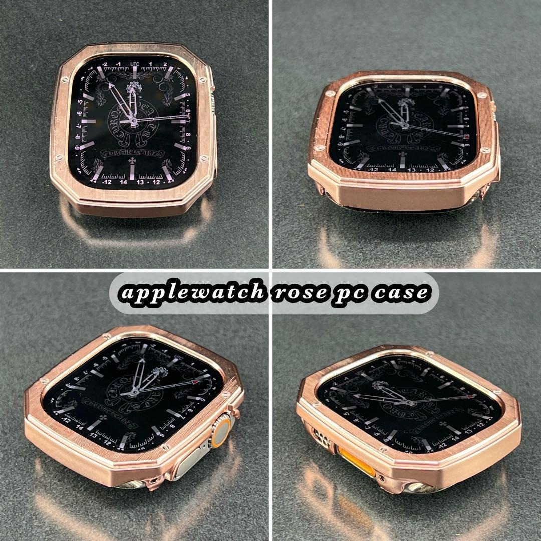 アップルウォッチ ローズ スクエア ケース レザー ベルト 49mm 45mm 44mm 41mm 40mm applewatch ウルトラ